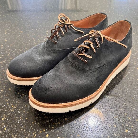 Mark Albert Italian Heritage Collection Black Suede Oxfords. Size 11.5